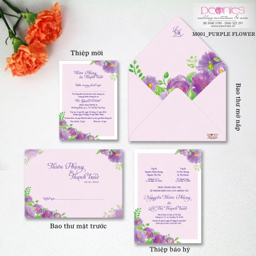 thiệp cưới đẹp in hoa màu tím 4 PURPLE-FLOWER